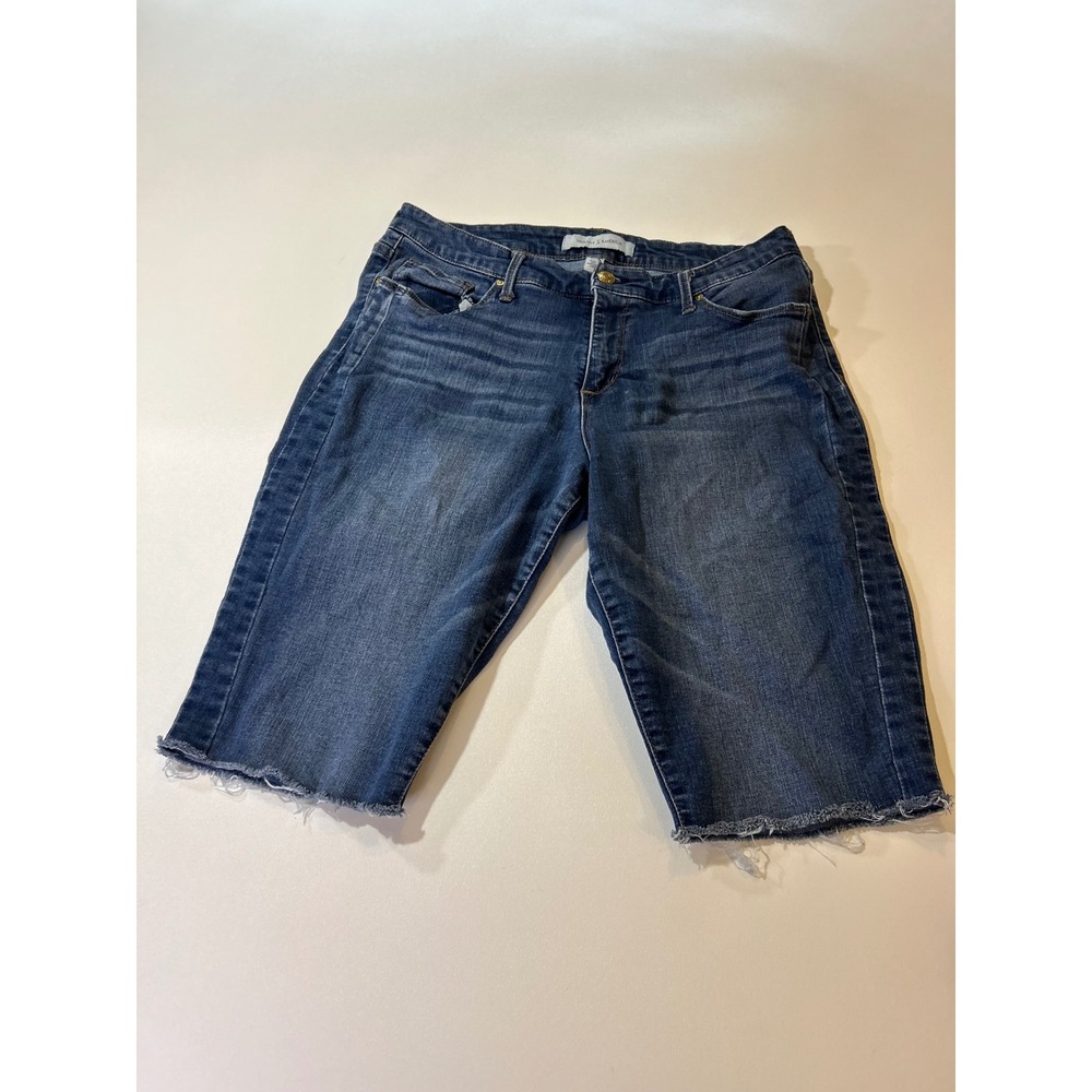 Vintage America Denim Shorts Women's 12/31 Blue Raw Hem Mid Rise